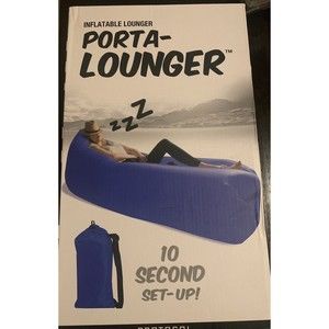 NEW Inflatable Lounger Porta-Lounger Protocol Blue Couch, Camping, Beach  NIB